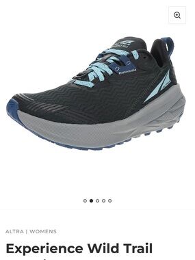 Altra Women's Trail Shoe in Black with Light Blue Accents